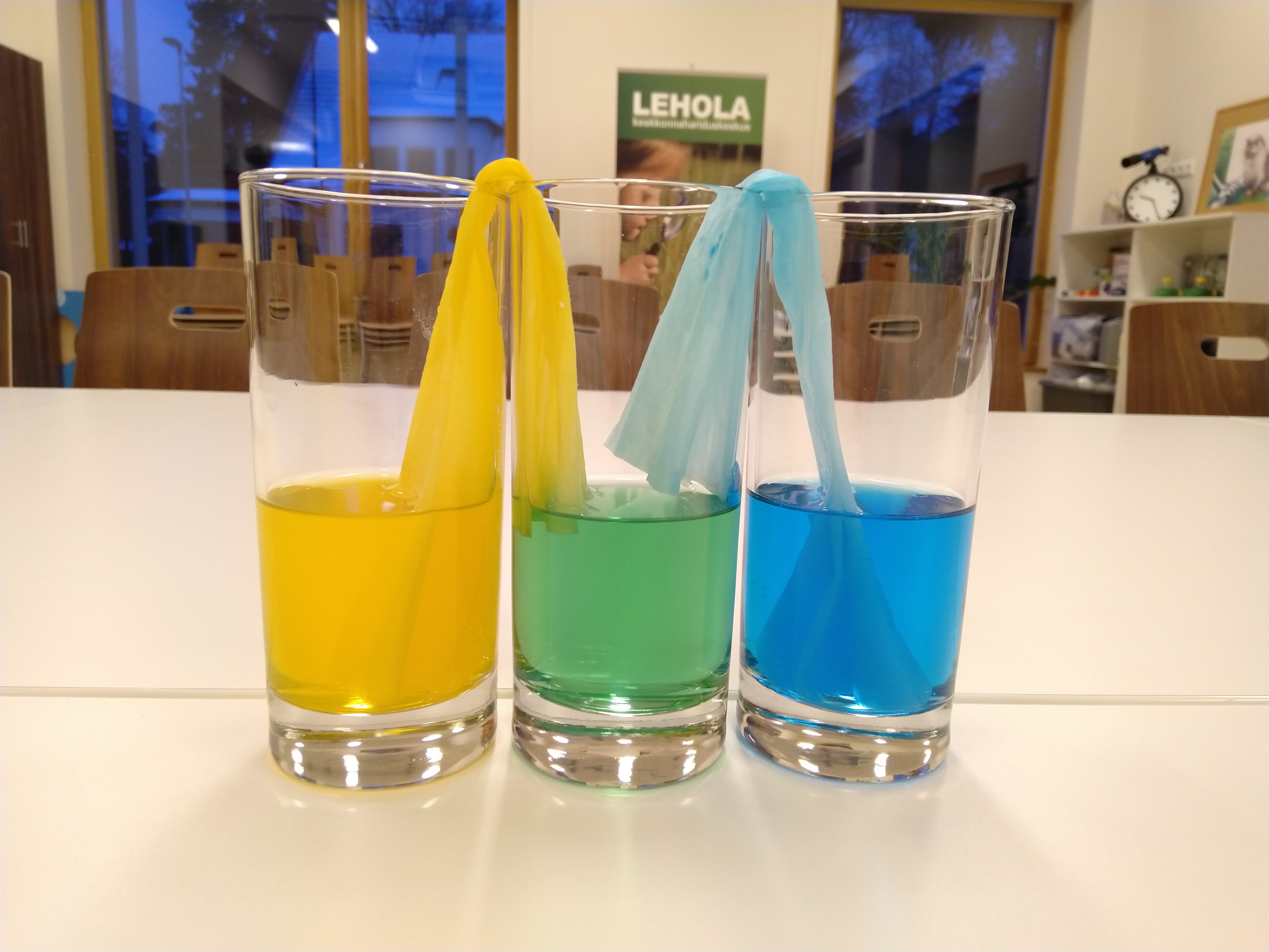 Värvide segunemise katse