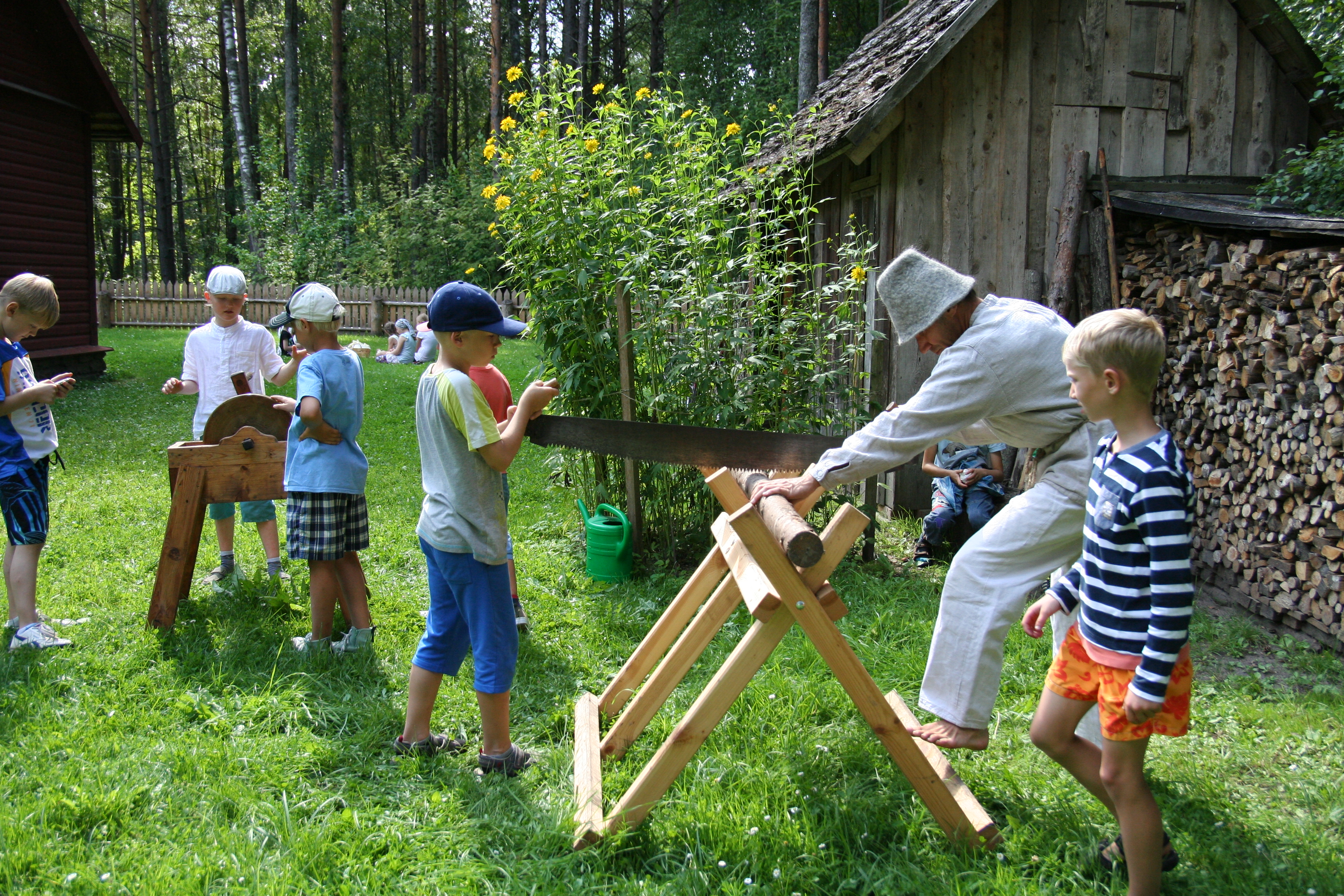 Poisid saevad kahemehesaega puid