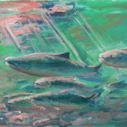 kunstitöö ujuvatest lõhedest