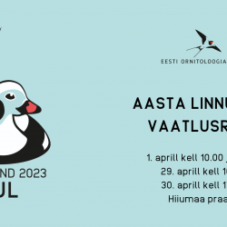 Sinisel taustal on vasakul pool joonistatud isane aul, kes ujub vees, on otsevaates ja selja tagant paistab kaks pikka sabasulge. Paremal pool on logo ja tekstid.